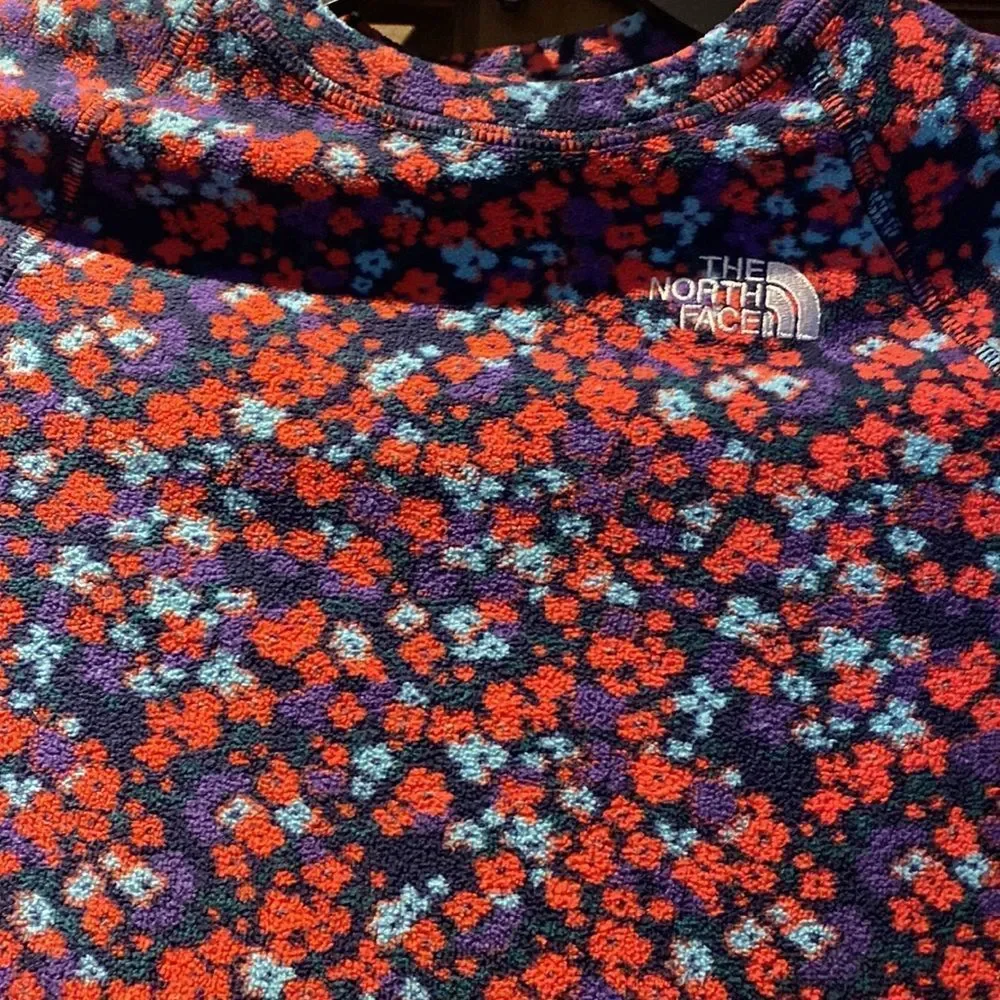 The North Face Kids Floral Long Sleeve Top - Red, Blue, Purple